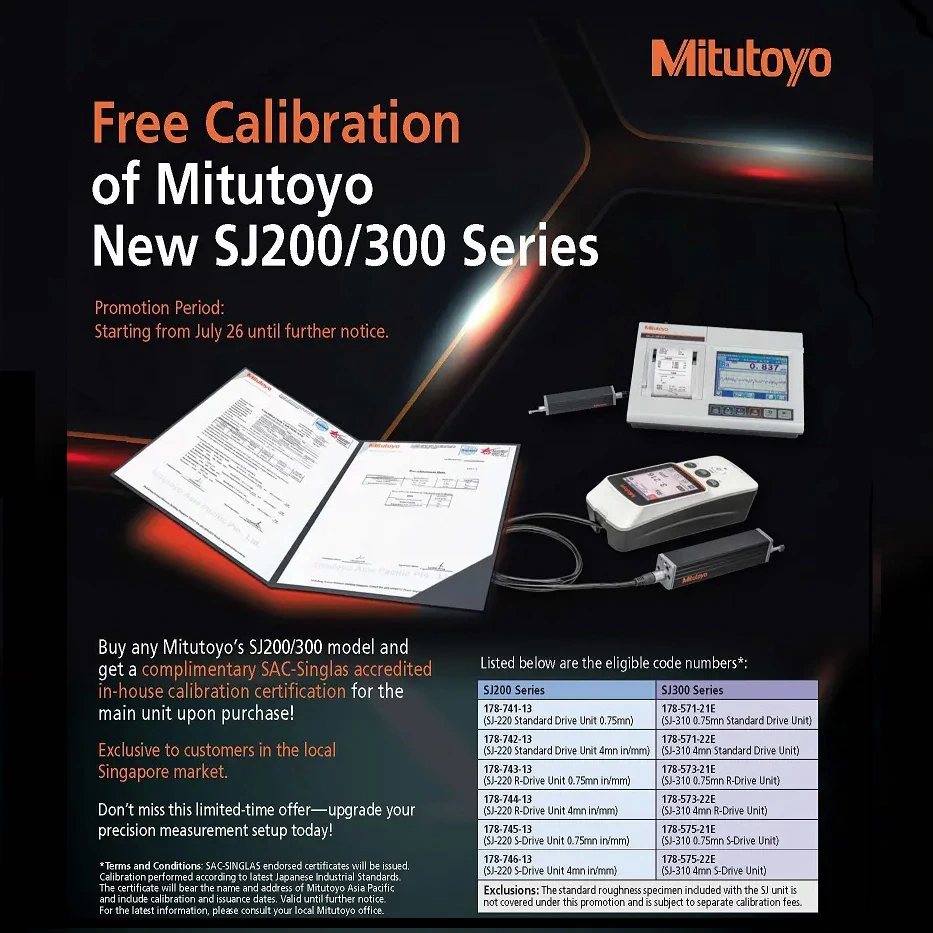 Mitutoyo Surface Roughness Tester Promotion Singapore